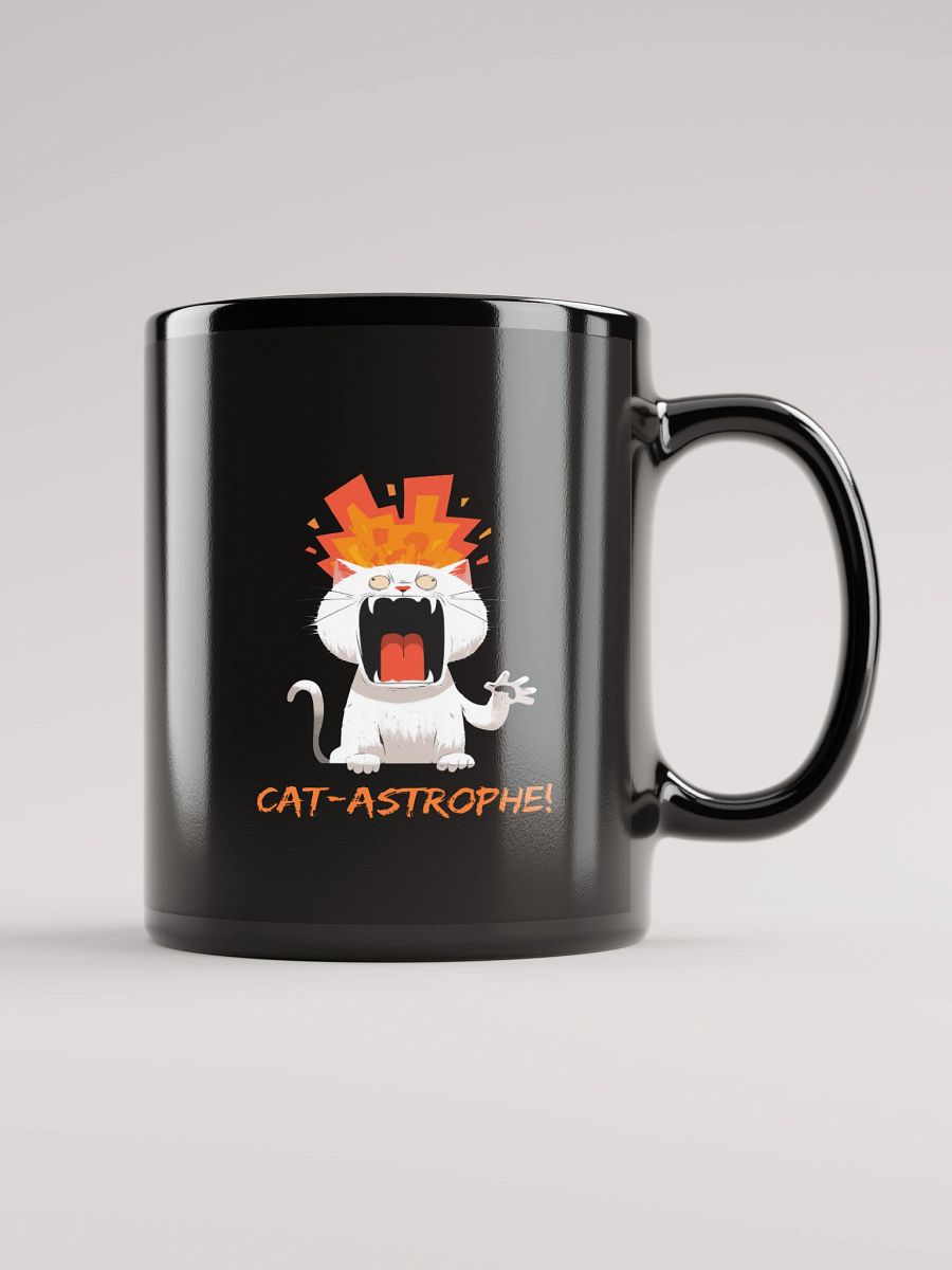 Cat-Astrophe Black Glossy Mug product image (1)