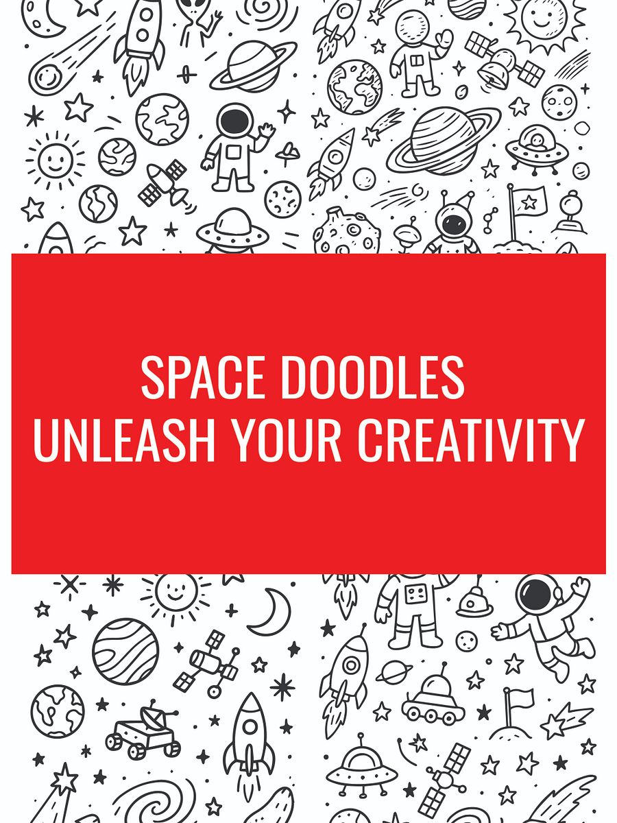 Space Doodles Vector Graphics Instant Download product image (1)