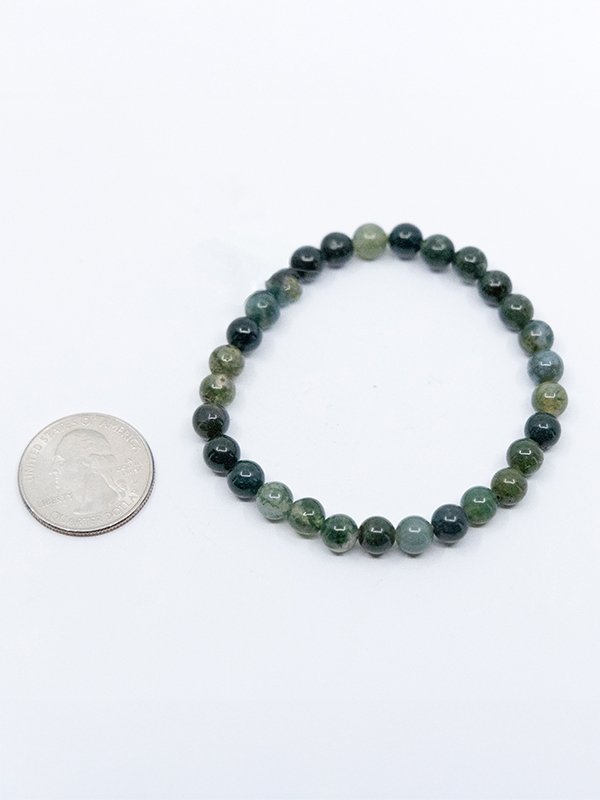 Moss Agate Bead Bracelet product image (2)