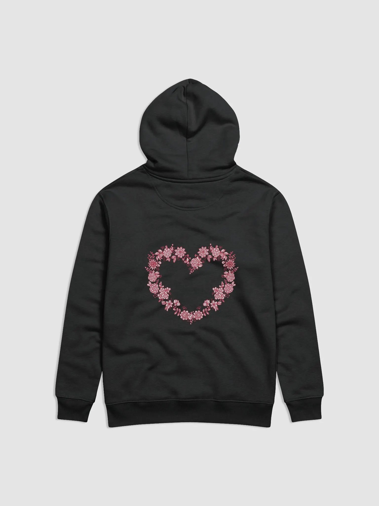 Red Floral Heart Unisex Essential Eco Hoodie product image (10)