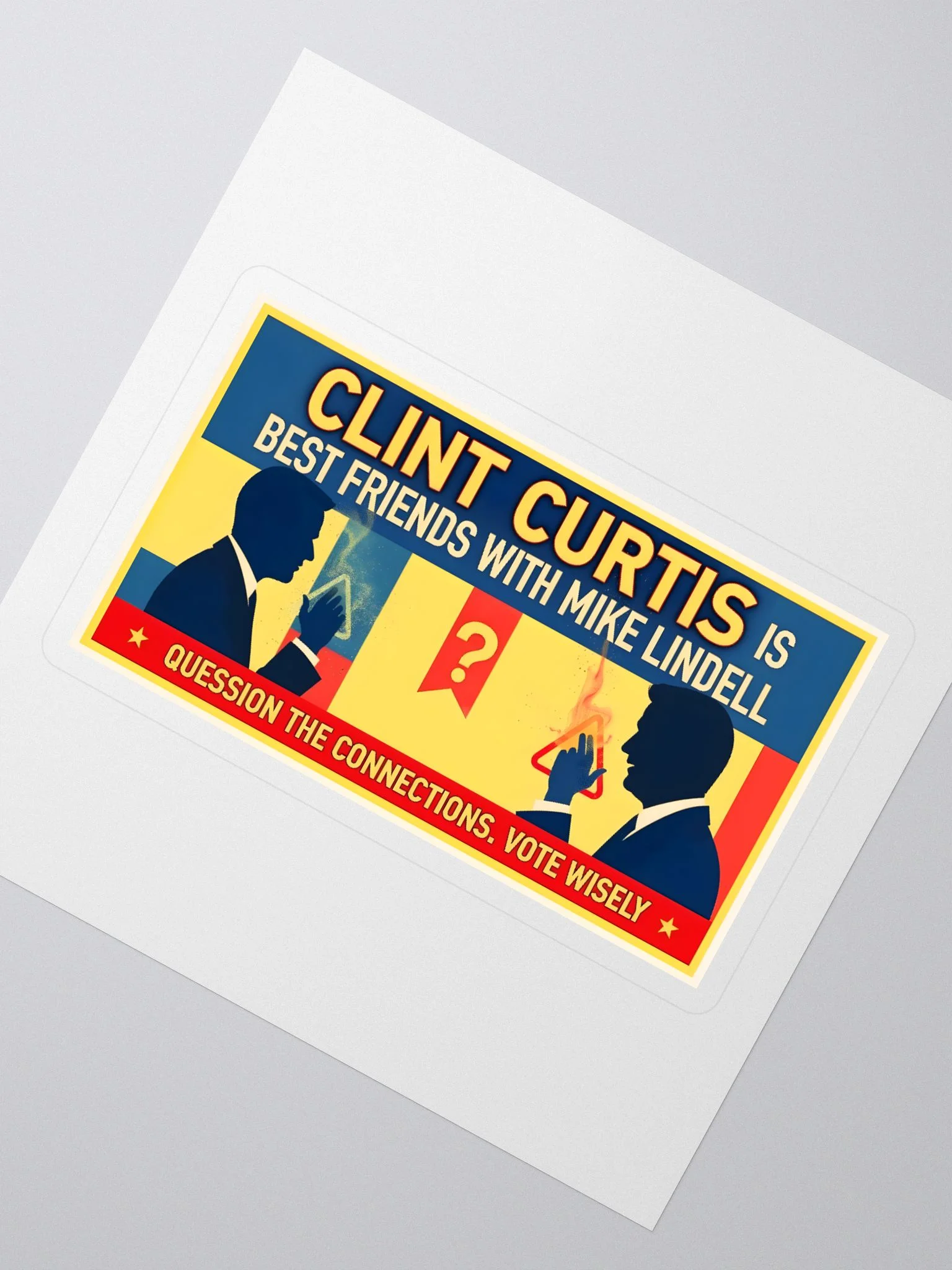 Clint Curtis & Mike Lindell Question the Connections Sticker Set product image (2)