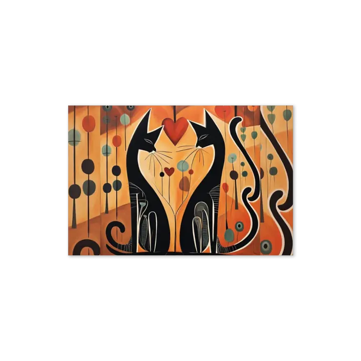 ORANGE DOTTED BLACK LOVE CATS product image (1)