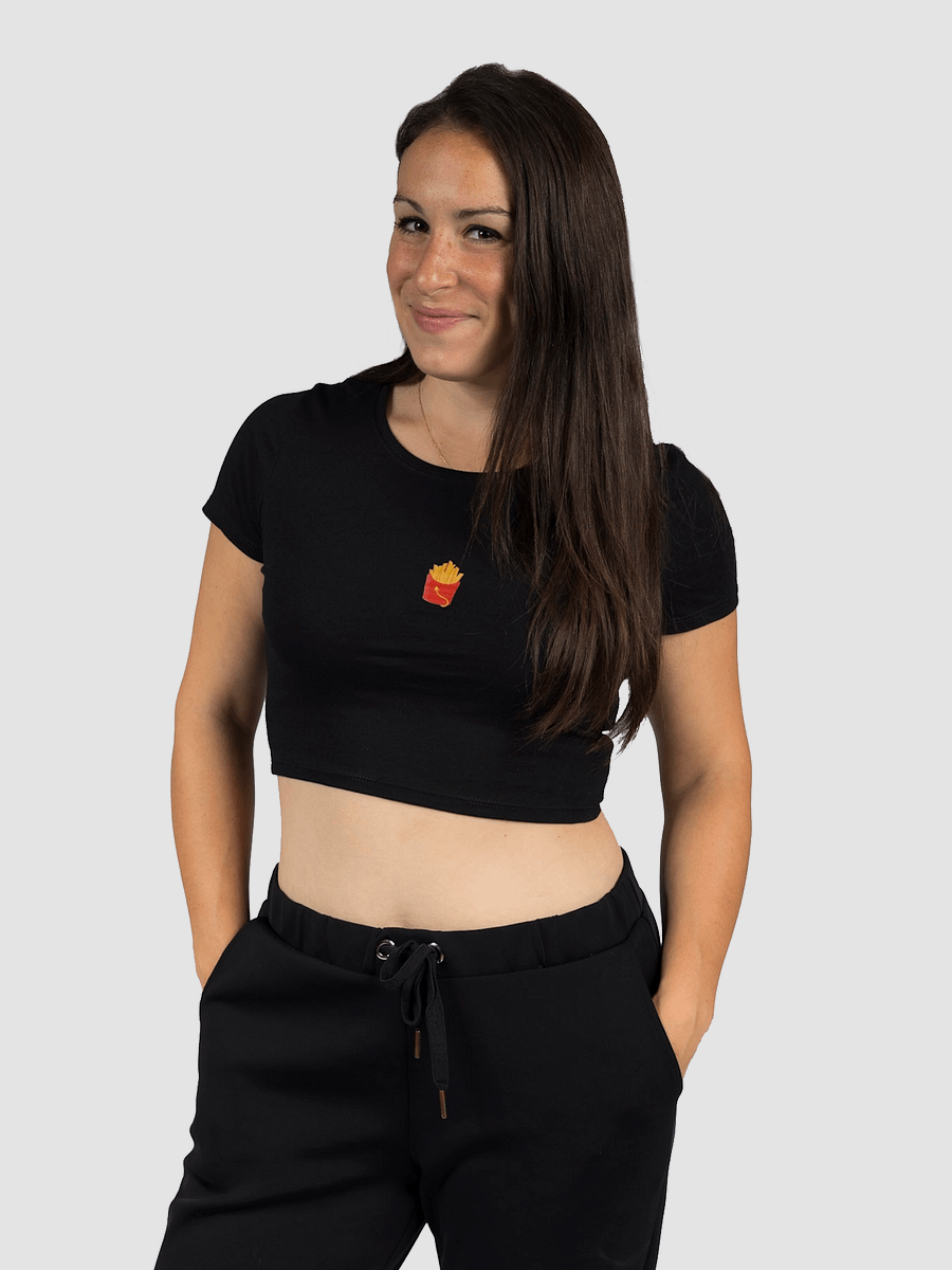 French Fry Fan Club Cropped T-Shirt - Black product image (7)