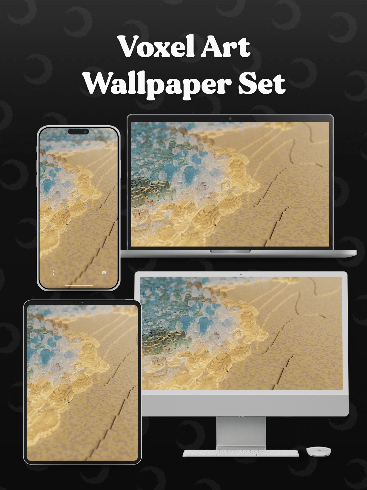 Sunset horizons 🌙 Voxel art wallpapers product image (4)