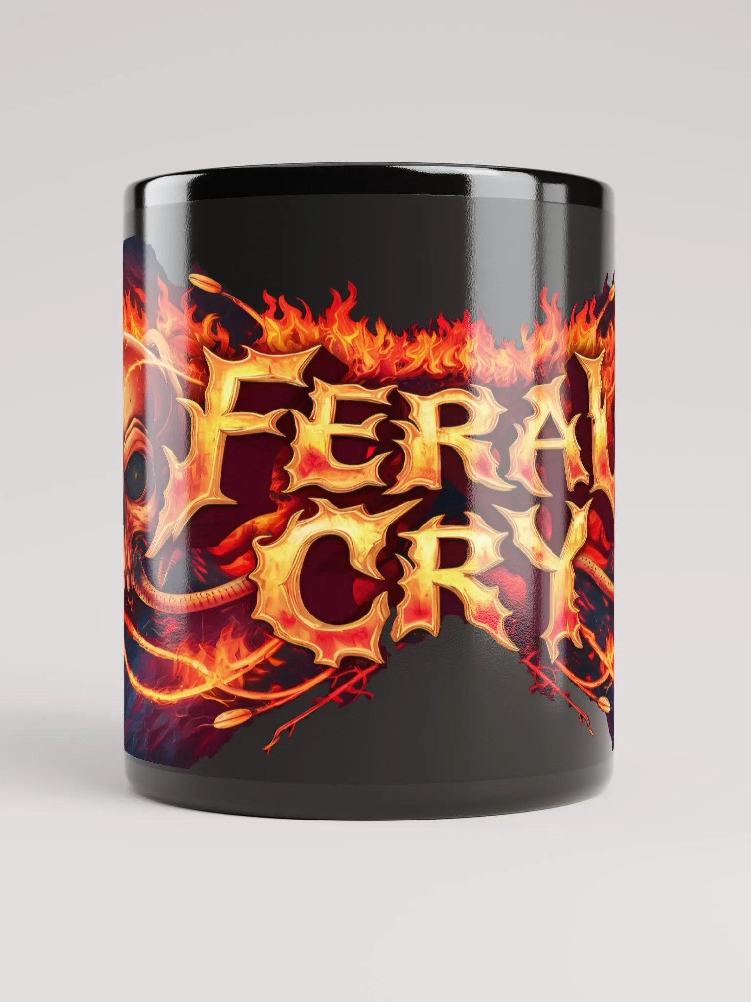Feral Cry Flaming Skulls Mug product image (10)