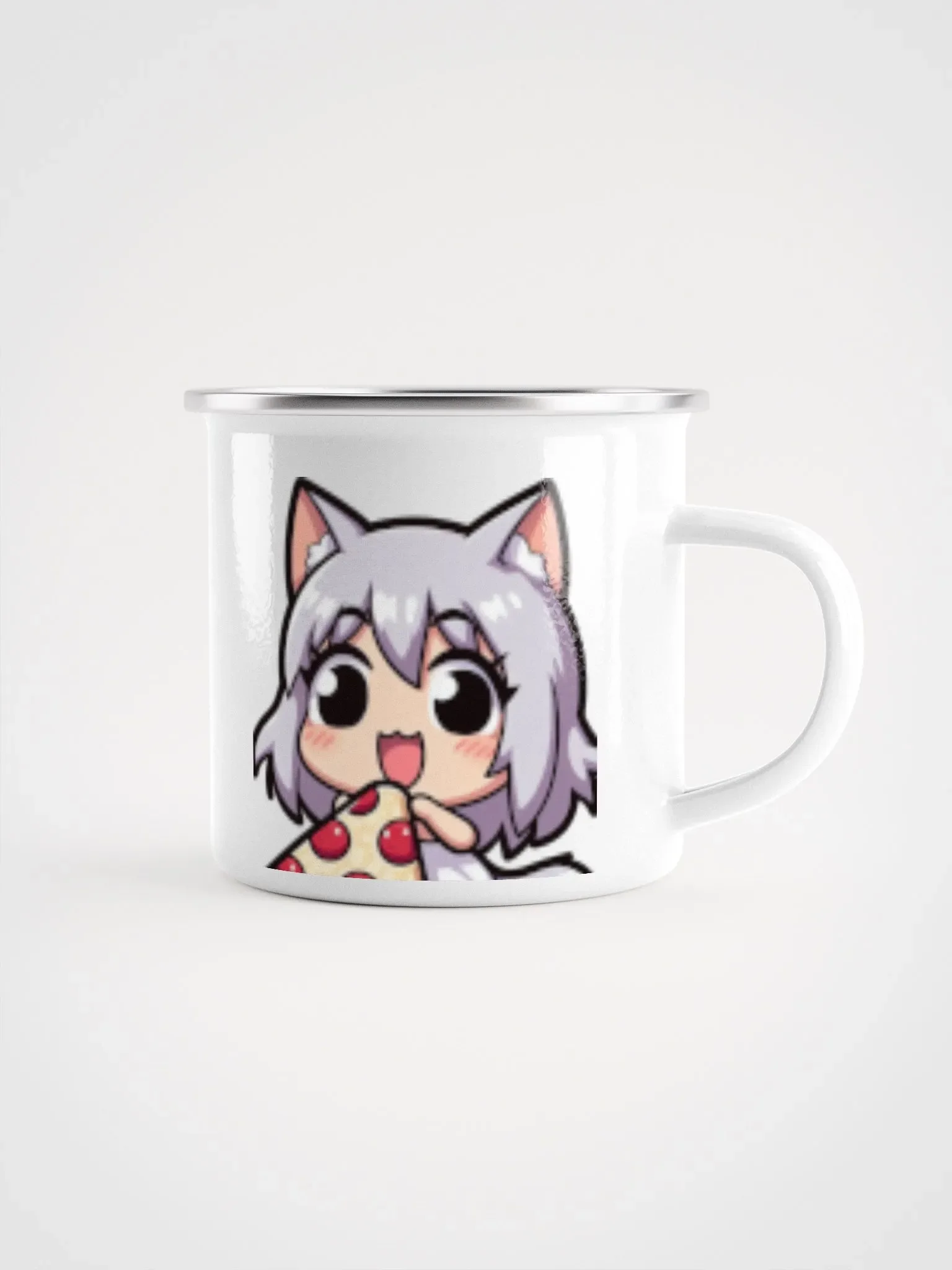 Neko Pizza Party Enamel Mug product image (1)
