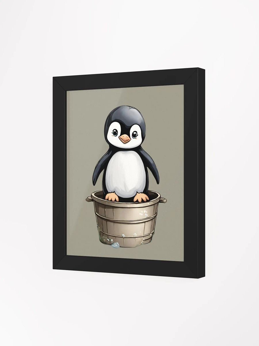 Cheerful Penguin Bucket Framed Poster product image (29)