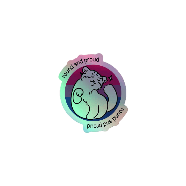 Round and Proud Manul Holo Sticker - Bisexual Flag Version product image (1)