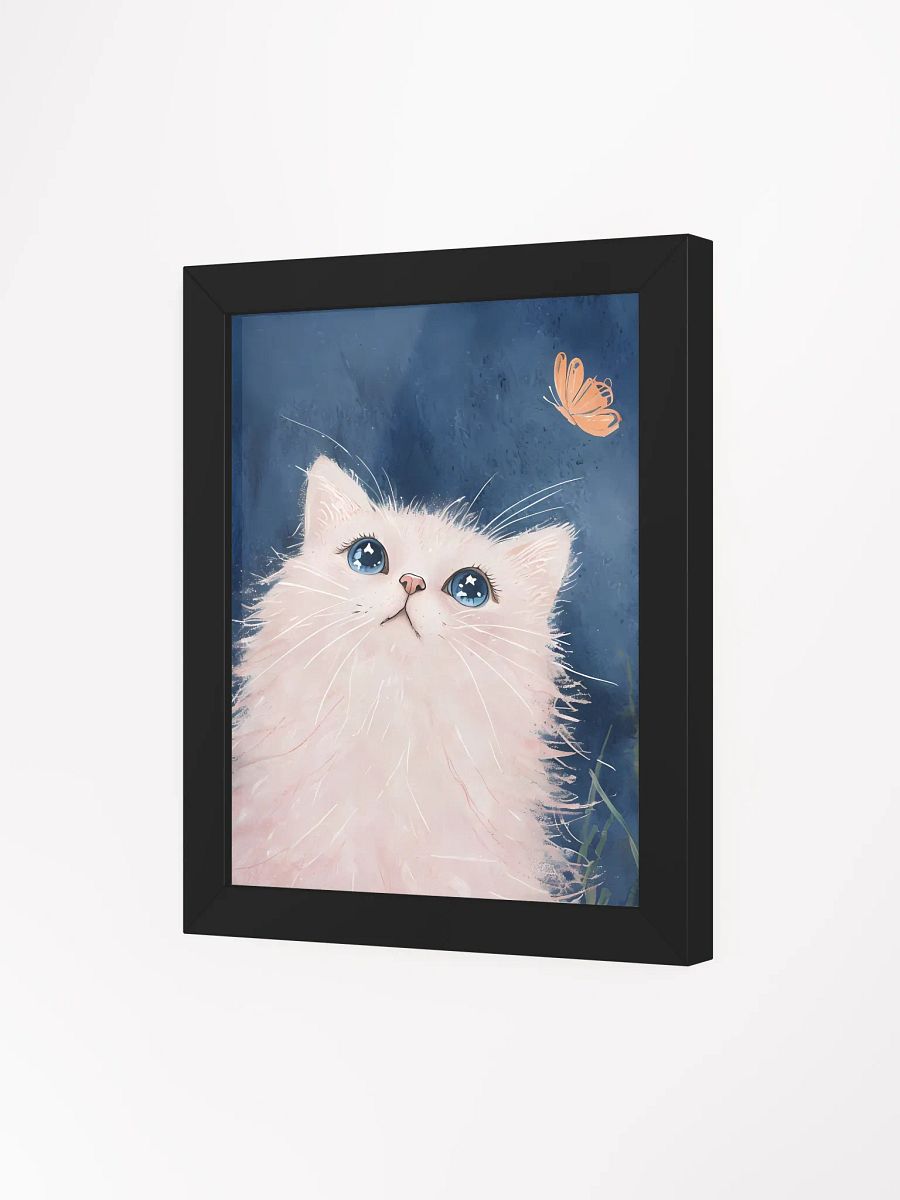 Whimsical Cat and Butterfly Framed Poster product image (4)