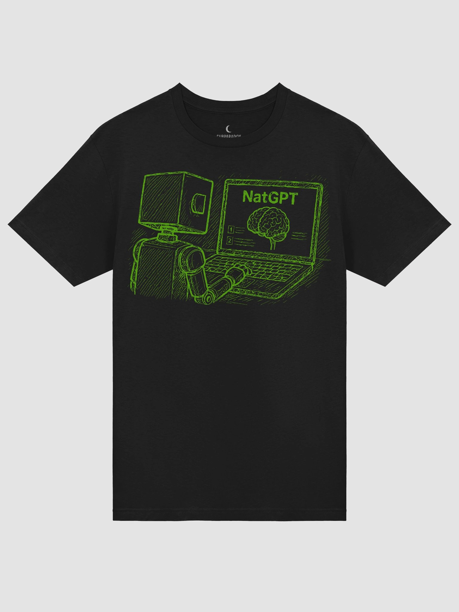 NatGPT: Check important info shirt - Black Tee product image (5)