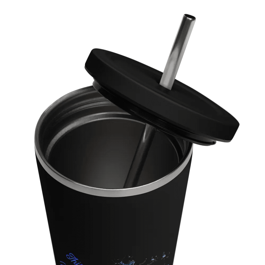 Insulated Tumbler with beautiful swirly blue whirlpool design featuring ' This water is so energising' product image (7)