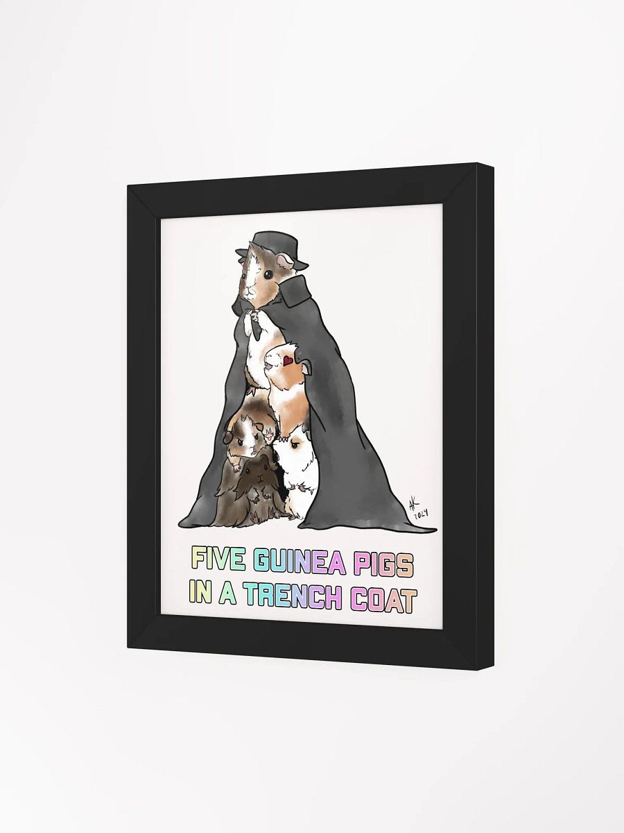 Framed Five Guinea Pigs in a Trench Coat Art Print product image (9)