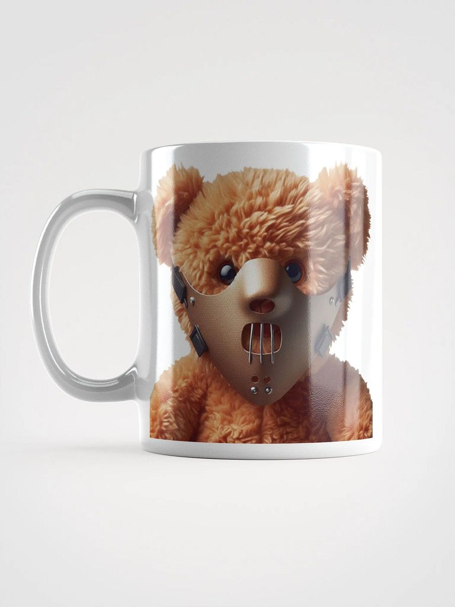 Teddy Bear Wearing a Hannibal Lector Mask #Humorous Glossy Mug - White product image (18)