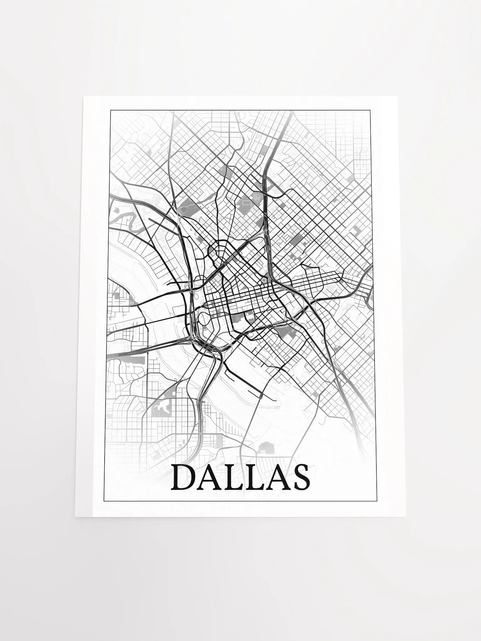 Dallas, Texas, USA, city map print product image (18)