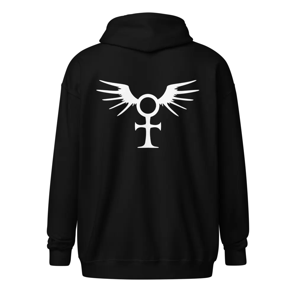 Defraktor Logo & Winged Ankh Zip Hoodie product image (1)