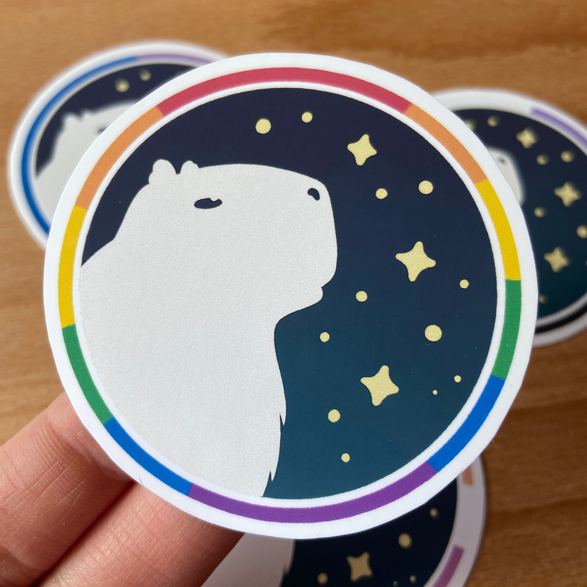 sticker : starry capy - rainbow flags product image (3)
