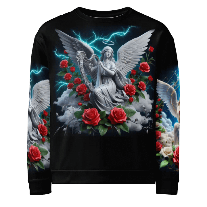 Angels making Music with a Harp - All-Over Unisex Sweatshirt #22 product image (1)