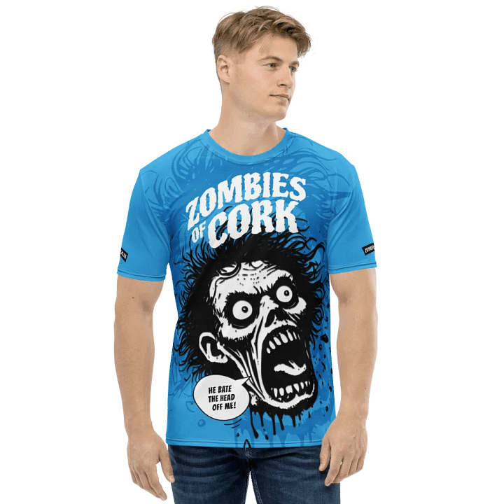 Zombie Floating Head Allover Print T-Shirt (Blue Version) product image (1)