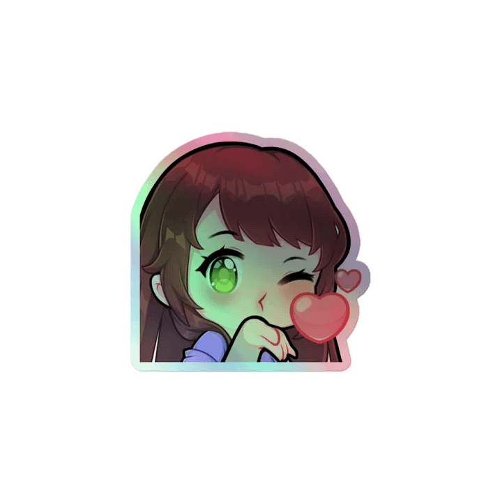hanrosedav kiss holo emote sticker product image (1)
