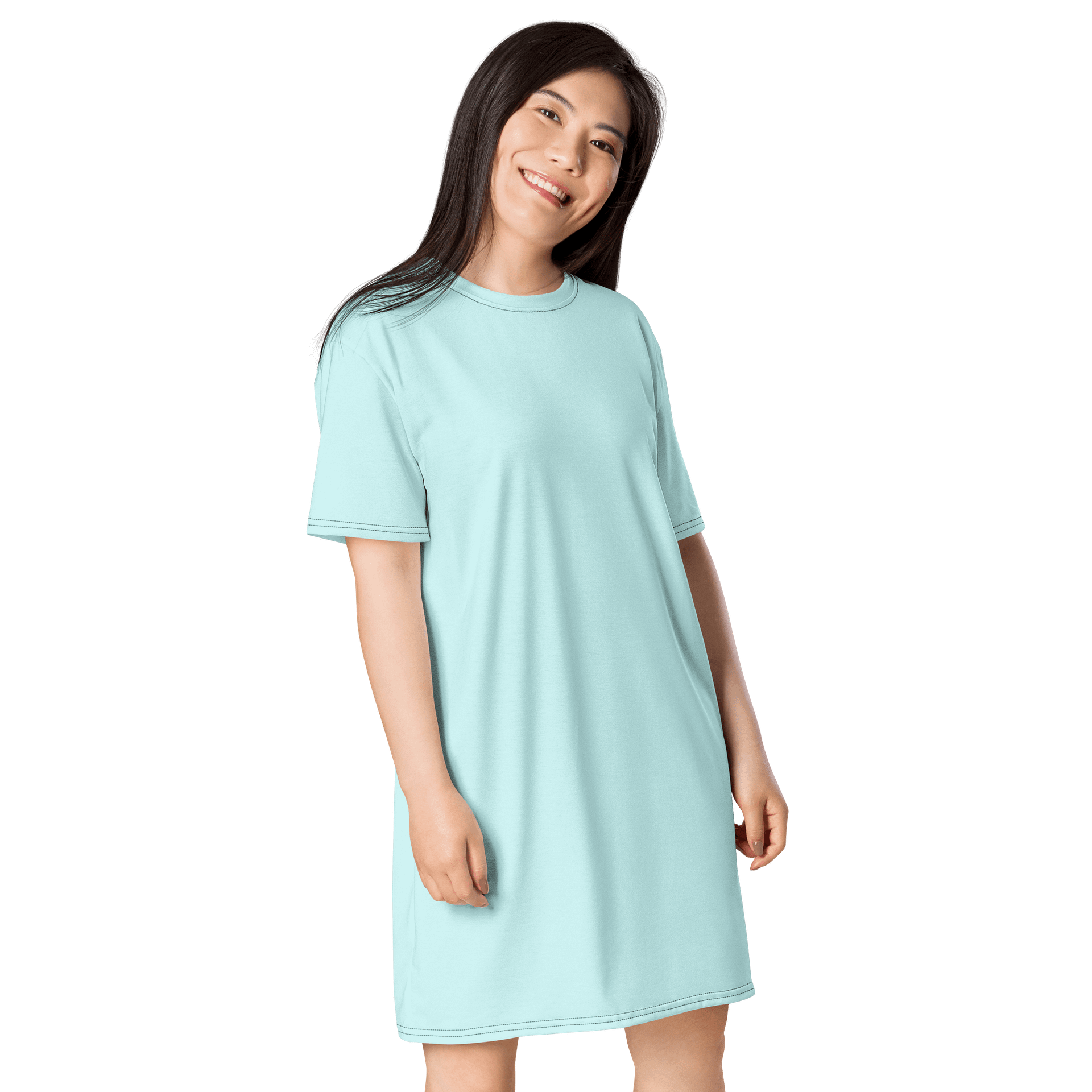 Oversized T-Shirt Dress - Radiant Light Cyan, Sizes 2XS-6XL product image (4)