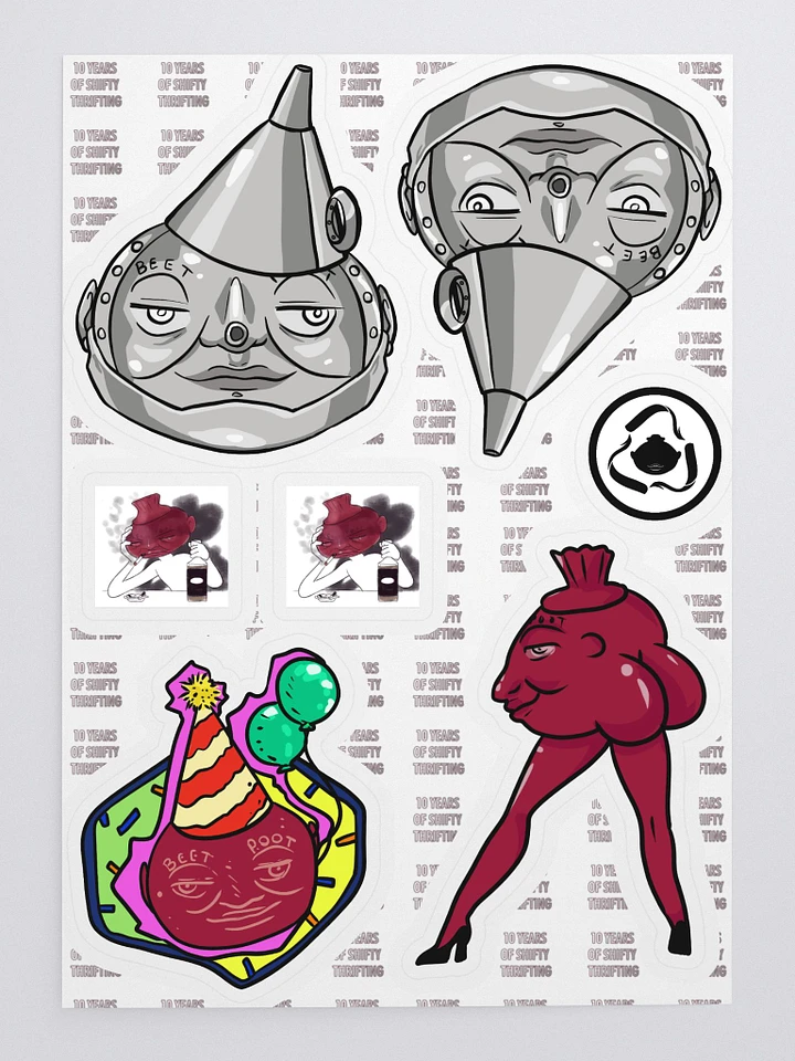 10 Year anniversary Beet Poot sticker sheet product image (1)
