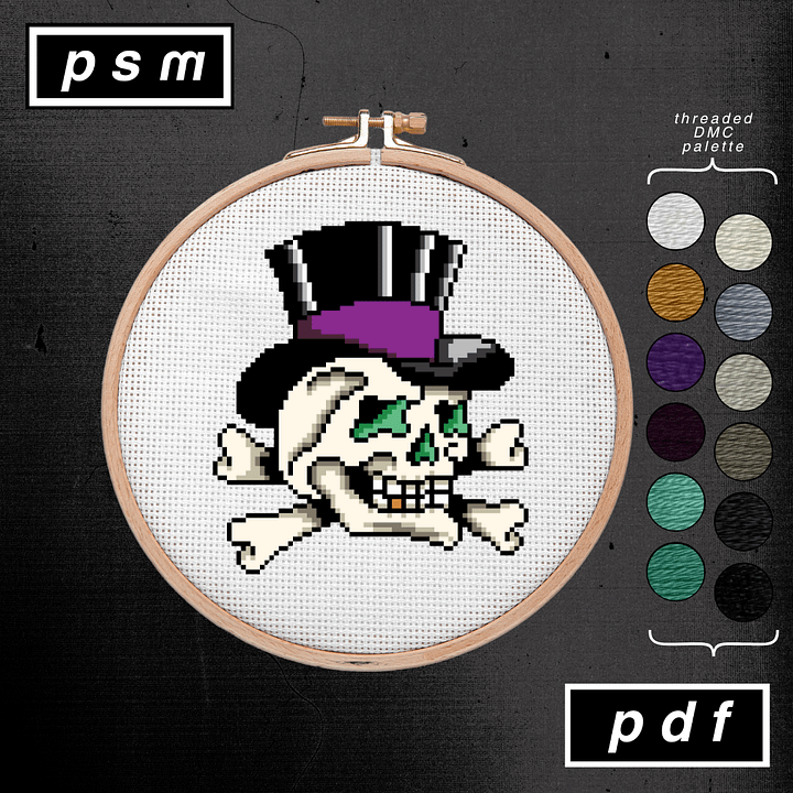 Top Hat Crossbone Skull Pattern product image (1)