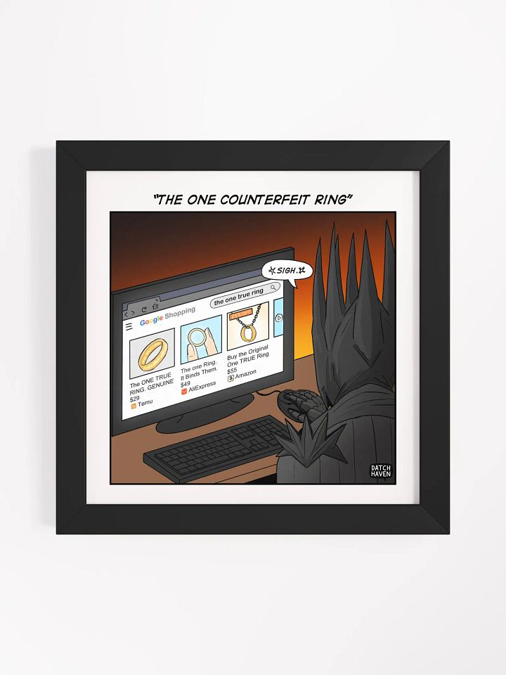 "The one counterfeit ring" framed poster (10″×10″) product image (1)
