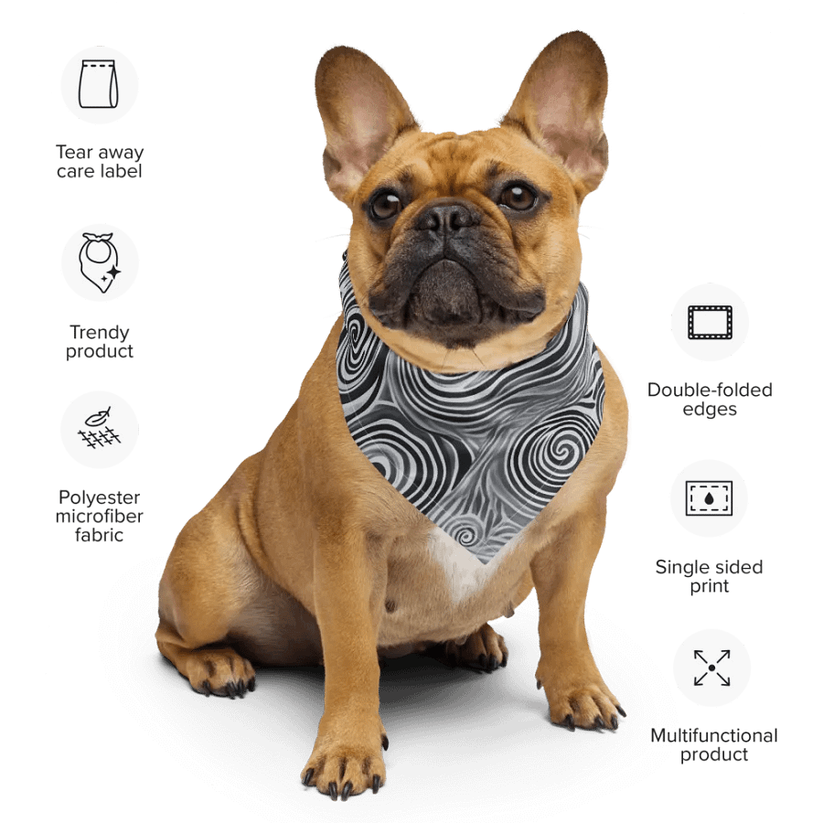 Funky Black and White Noir Liquid Tie-Dye Bandana product image (6)