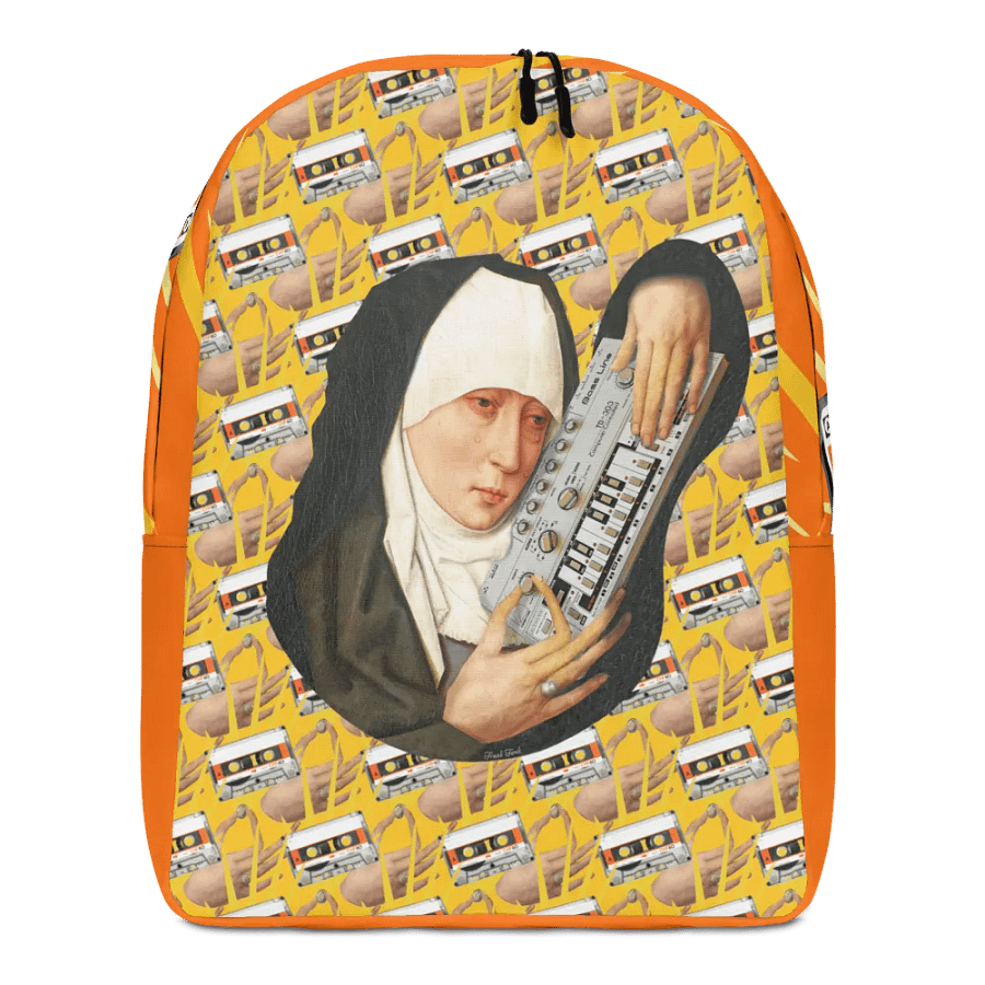 Mater Dolorosa meets Roland TB 303 by Frank Fonik Techno EDM Minimalist Backpack product image (7)