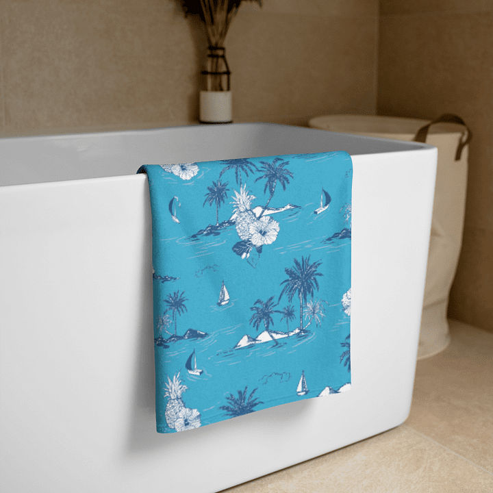 Tropical Island Print Beach Towel – 30"x60" product image (2)