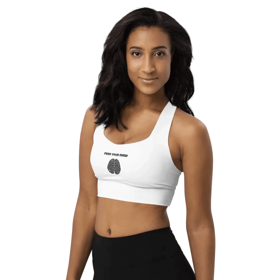 All-Over Print Longline Sports Bra - Feed Your Mind product image (9)