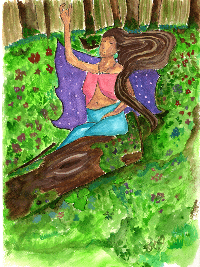 Fairy Meadow Watercolour and Ink painting - 2nd in the series - PHYSICAL product image (1)