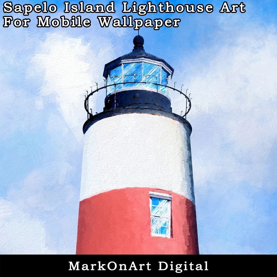 Sapelo Island Lighthouse Art For Mobile Phone Wallpaper or Lock Screen | High Res for iPhone or Android Cellphones product image (3)