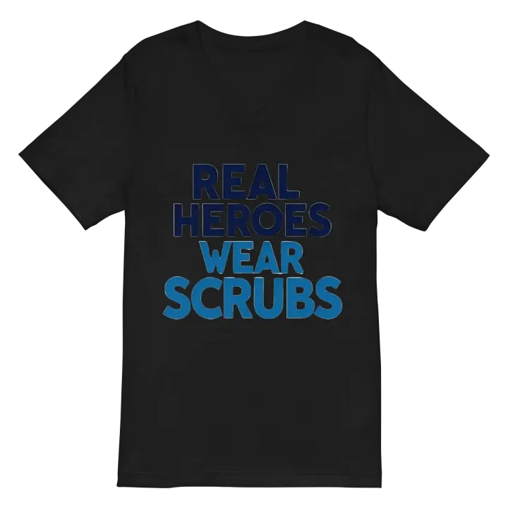 Real Heroes Wear Scrubs V-Neck Tee product image (3)