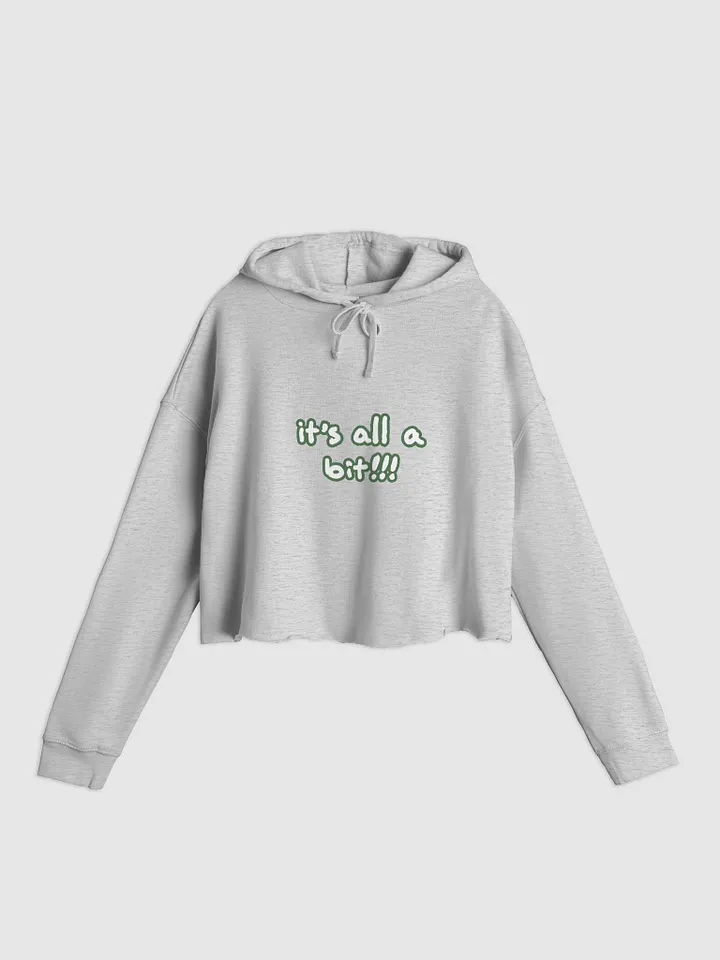 “It’s all a bit!!!” (sm. lined design, #A6073C) lightweight cropped hoodie product image (7)