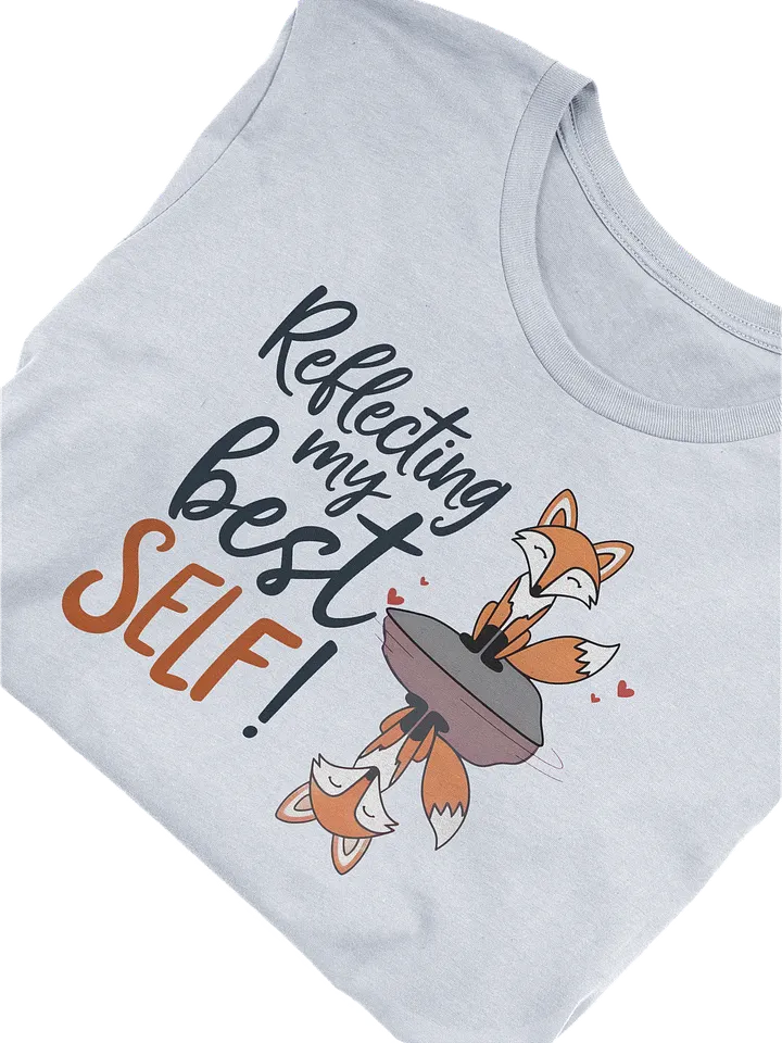 Reflecting My Best Self T-Shirt, Cute Fox Mindfulness Tee, Self Love Motivational Shirt, Positive Quote Graphic T-shirt product image (2)