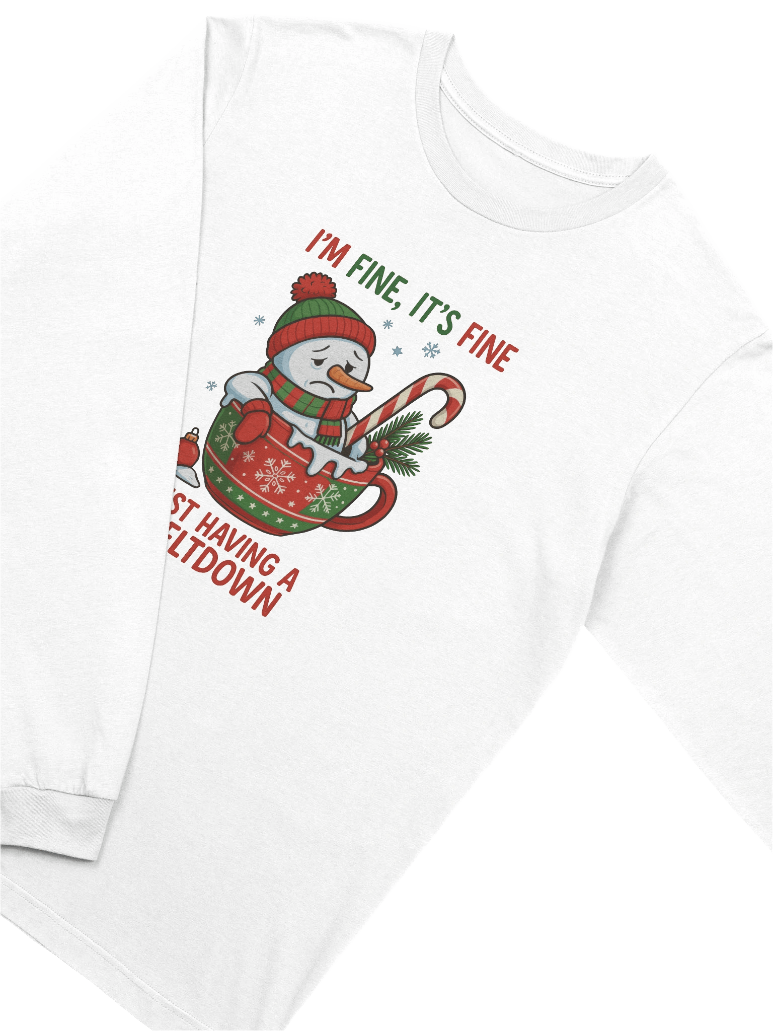 Melting Snowman Christmas Long Sleeve Tee product image (23)