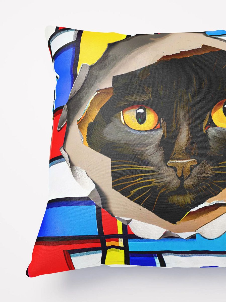 Overly Curious Black Cat Throw Pillow product image (3)