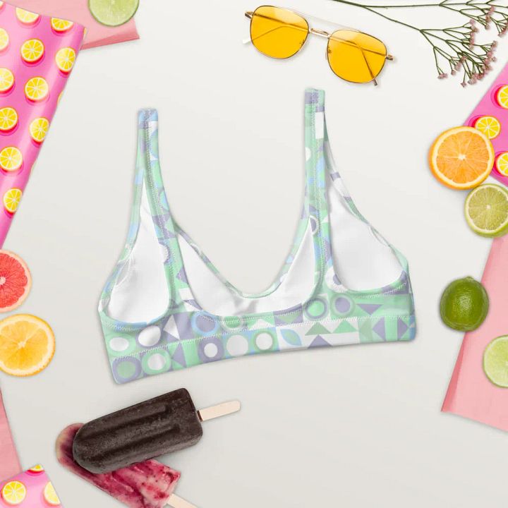 Colorful Vector Patterns Design Padded Bikini Top - v15 product image (1)