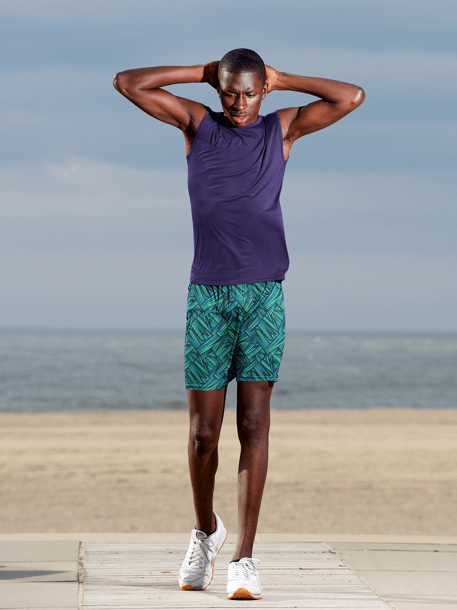 Aqua Angles | Athletic Long Shorts product image (1)