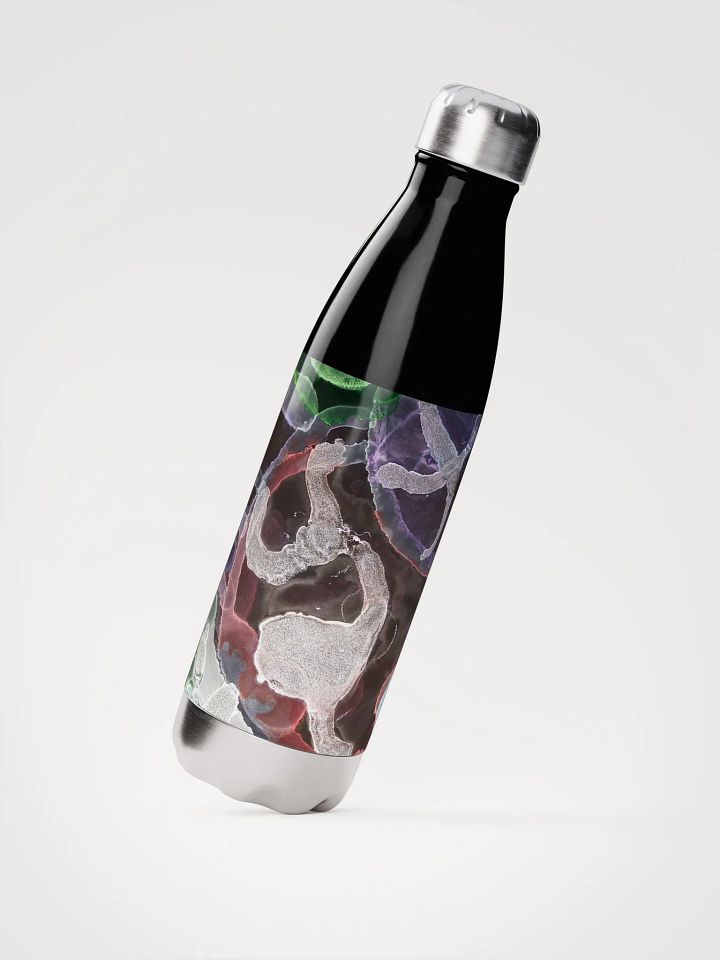 Flowing Colors Stainless Steel Water Bottle Sugar Skulls Dia de Lost Muertos Ink ARt product image (2)