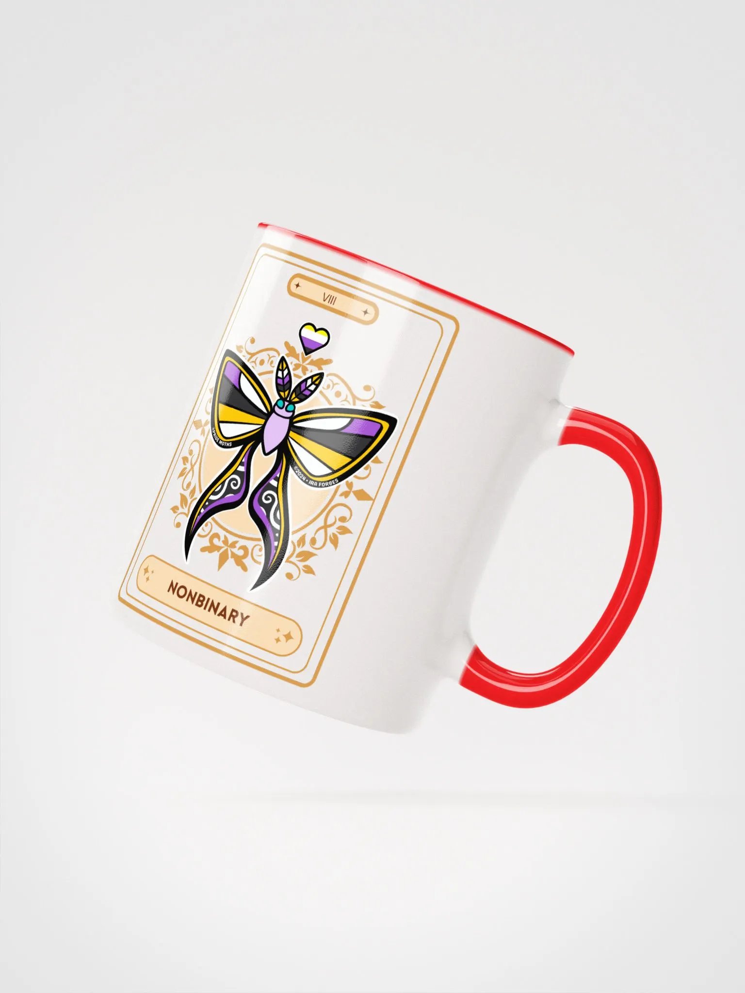 Nonbinary Pride | Tarot Moth | Moth Mug | LGBTQIA+ product image (2)