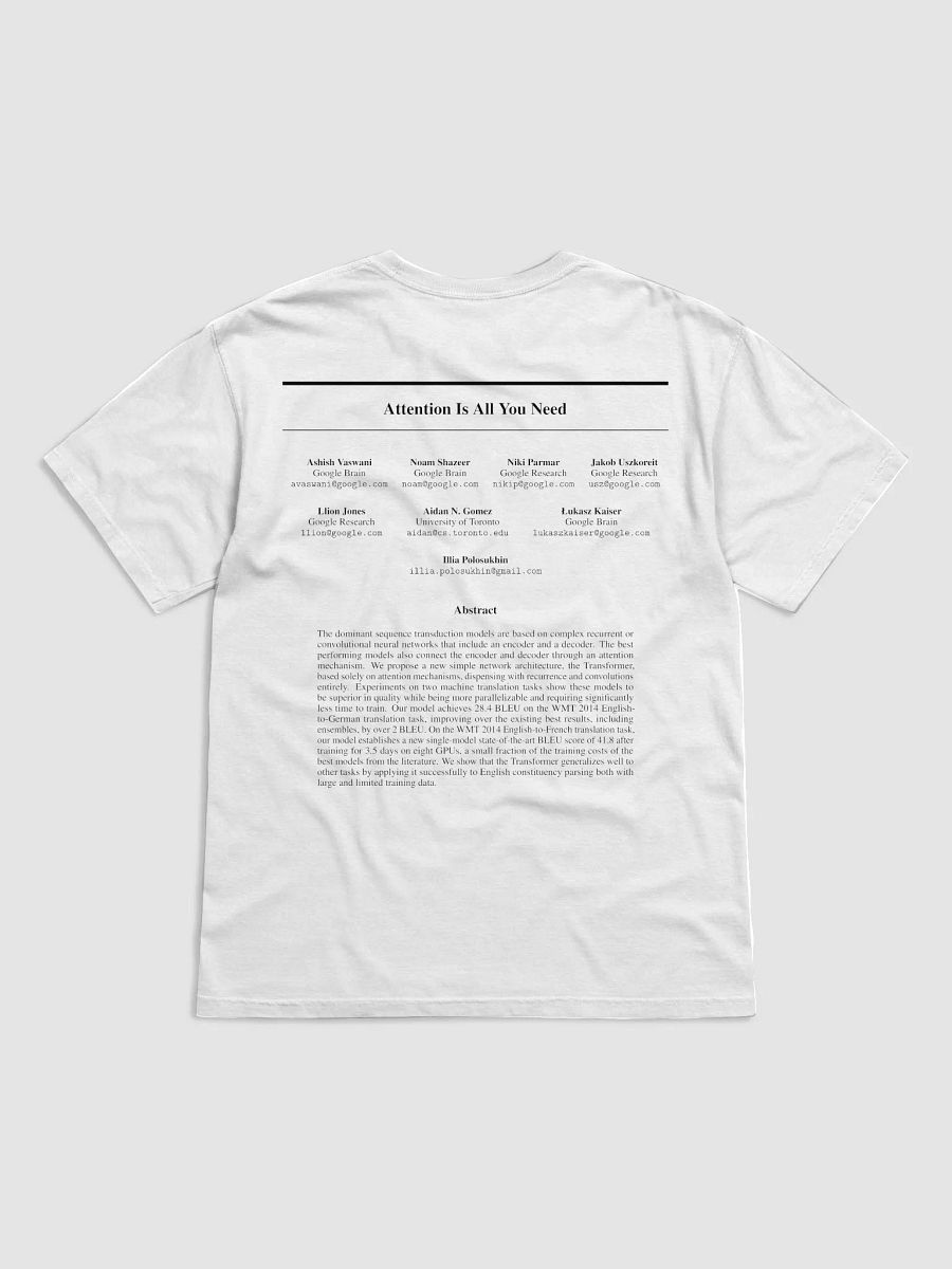 Attention Is All You Need T-Shirt product image (3)