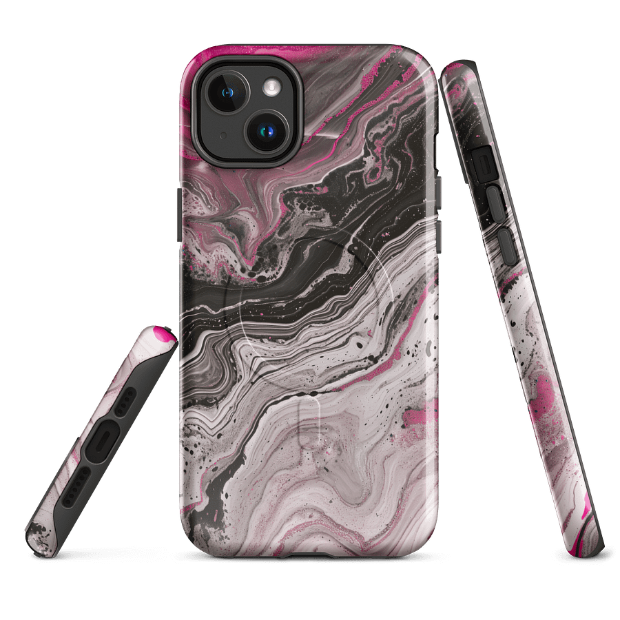 Pink Marble Stylish Magnetic iPhone Cases for Tough Protection, Trendy iPhone Covers, MagSafe® iPhone Tough Case, MagSafe® iPhone® Tough Case, iPhone 14, iPhone 15, iPhone 16, Pro, Pro Max, Plus. product image (1)