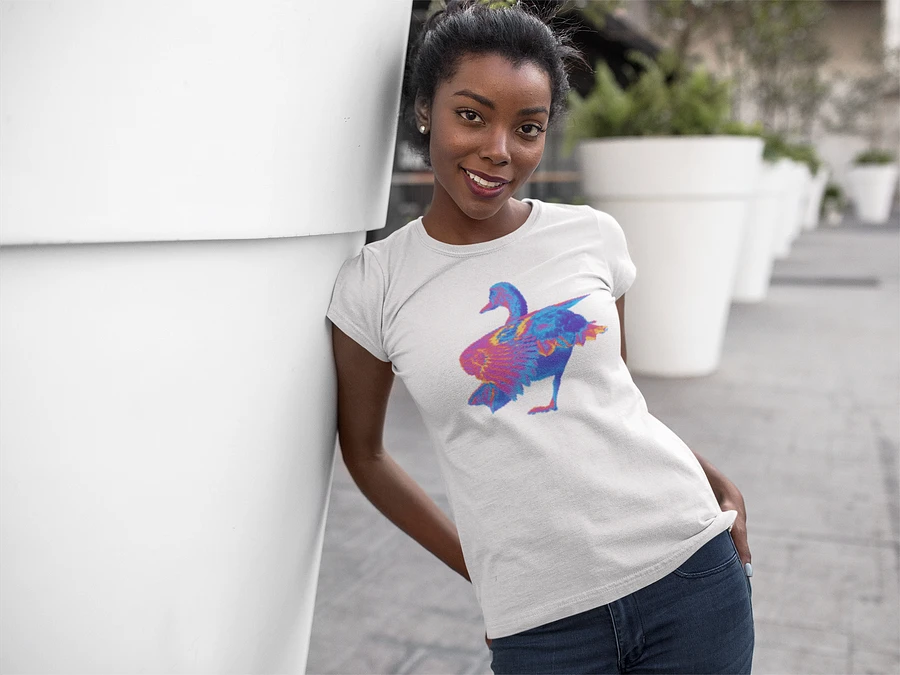 Funky Neon Pink and Blue Duck Fitted T Shirt product image (1)