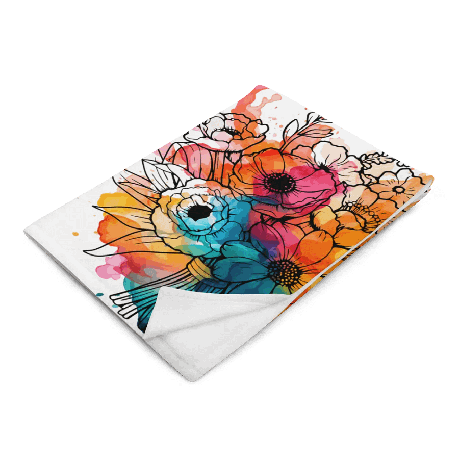 Ink Splatter Floral Bliss Throw Blanket product image (3)