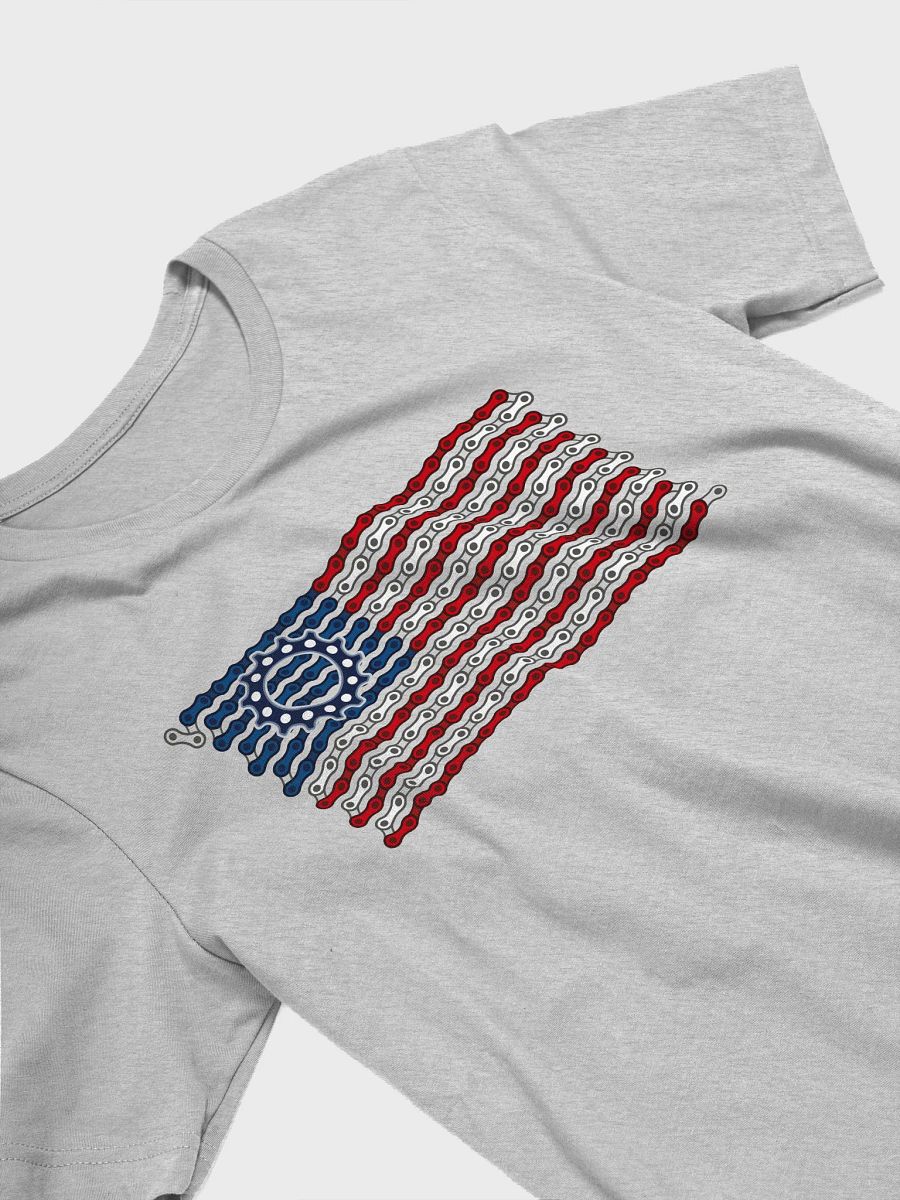 USA Betsy Ross Bike Chain Flag on Light Color Supersoft Tee product image (6)