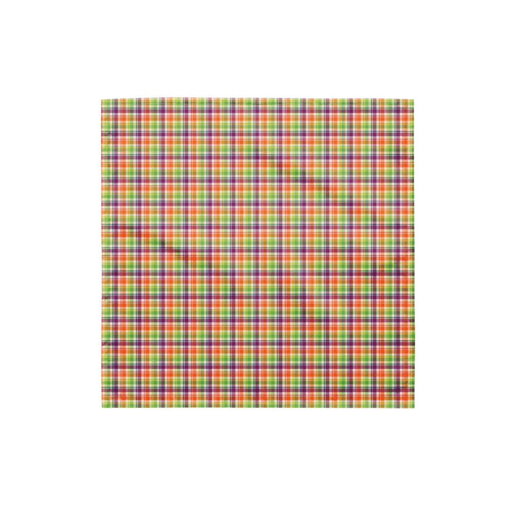 Purple, Orange, and Lime Green Plaid Bandana product image (4)