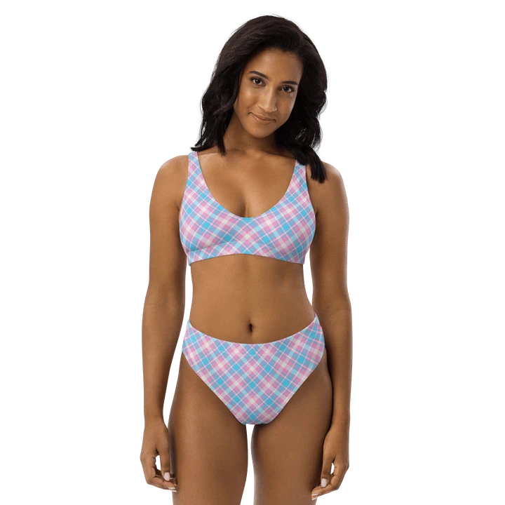 Baby Blue, Pink, and White Plaid Bikini product image (1)