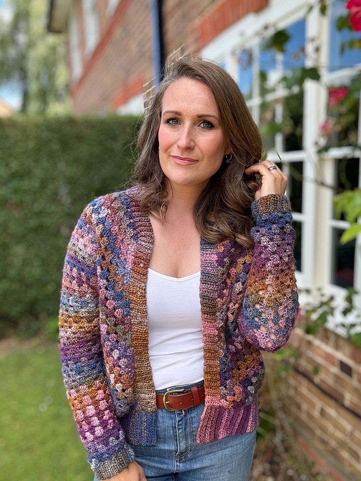 Top Down Crochet Granny Stitch Cardigan Pattern Adult Sizes product image (1)